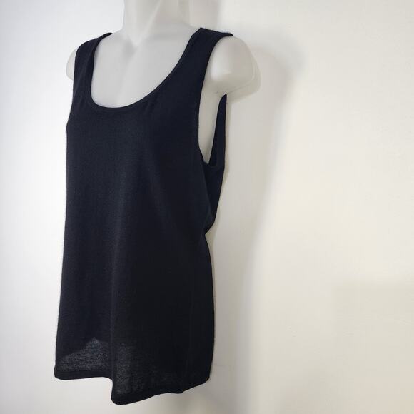 Neiman Marcus Collection Tank Top Medium Cashmere Sleeveless Pullover Black - Picture 5 of 9